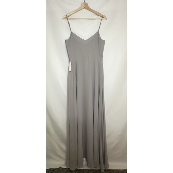 SHOW ME YOUR MUMU Faith Maxi Dress Dove Gray Chiffon‎ SIZE MEDIUM NWT - Picture 2 of 9